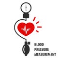 Blood pressure measurement icon - sphygmomanometer Royalty Free Stock Photo