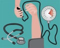 Blood pressure measuring  cardio exam Royalty Free Stock Photo