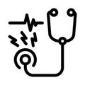 Blood pressure measuring icon vector outline illustration