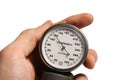 Blood pressure meter in hand