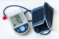 Blood pressure monitor with low pressure level - hypotension con Royalty Free Stock Photo