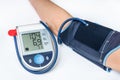 Blood pressure monitor with low pressure level - hypotension con Royalty Free Stock Photo