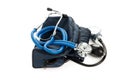 Blood pressure monitor and phonendoscope isolated on white background Royalty Free Stock Photo