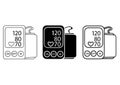 Blood pressure monitor. Tonometer icon. Illustration of tonometer icon in glyph and in outline style. Editable stroke symbol of Royalty Free Stock Photo