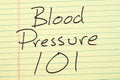 Blood Pressure 101 On A Yellow Legal Pad Royalty Free Stock Photo