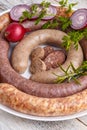 Blood pudding, sausage and white pudding Royalty Free Stock Photo