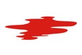 Blood puddle vector cartoon, red paint spill isolated on white background Royalty Free Stock Photo