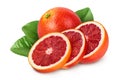 Blood red oranges isolated on white background with clipping path and full depth of field Royalty Free Stock Photo