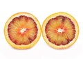 Blood red oranges isolated on white background Royalty Free Stock Photo