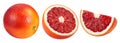 Blood red oranges isolated on white background. Top view. Flat lay. Set or collection Royalty Free Stock Photo