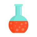 Blood round flask icon, flat style