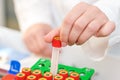 Blood sample tubes in hands