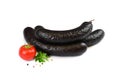 Blood Sausages, Black Pudding on White Background Royalty Free Stock Photo