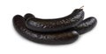 Blood Sausages, Black Pudding on White Background Royalty Free Stock Photo