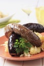 Blood sausage and white pudding Royalty Free Stock Photo