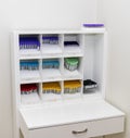 Blood ,semen samples and ,serum specimen medical test tubes on a tray in laboratory room at general hospital for clinical lab Royalty Free Stock Photo