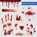 Blood Spatters Realistic Samples Transparent Set Royalty Free Stock Photo