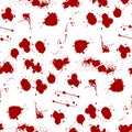 Blood splat splash spot ink stain blot patch liquid seamless pattern background vector illustration Royalty Free Stock Photo