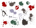 Blood splat splash spot ink stain blot patch liquid vector illustration Royalty Free Stock Photo