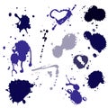 Blood splat splash spot ink stain blot patch liquid vector illustration Royalty Free Stock Photo