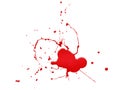 Blood splat on white background