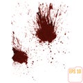 A blood splatter graphic on white. Vector. Royalty Free Stock Photo