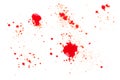 Blood splatters isolated on white. Clipping path. Set Royalty Free Stock Photo