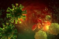 Blood Stream Coronavirus Cells 3D Illustration Royalty Free Stock Photo