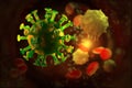 Blood Stream Coronavirus Cells 3D Illustration Royalty Free Stock Photo