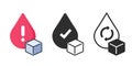 Blood sugar glucose level icon info alert ui interface graphic element set, high low lactose warning medical test check exam sign