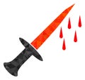 Blood Sword Triangle Lowpoly Flat Icon