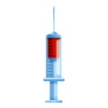 Blood syringe icon, cartoon style Royalty Free Stock Photo