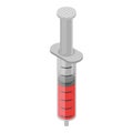 Blood syringe icon, isometric style