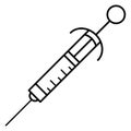 Blood syringe icon, outline style Royalty Free Stock Photo