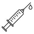 Blood syringe icon, outline style Royalty Free Stock Photo