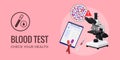 Blood test banner: high white blood cell count Royalty Free Stock Photo