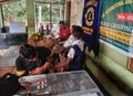 Blood test camp in a rural primary school. Blood Group checking camp in a village in India