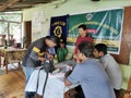 Blood test camp in a rural primary school. Blood Group checking camp in a village in India