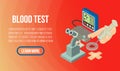 Blood test concept banner, isometric style Royalty Free Stock Photo