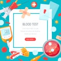 Blood test concept, vector design in flat style Royalty Free Stock Photo