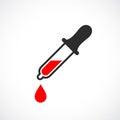 Blood test dropper vector icon