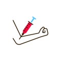 Blood test hormones color line icon. Medical and scientific concept. Laboratory diagnostics. Pictogram for web, mobile app, promo