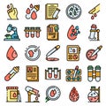 Blood test icons vector flat