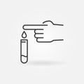 Blood Test outline icon. Vector Test tube with Drop symbol Royalty Free Stock Photo