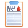 Blood test result icon, cartoon style Royalty Free Stock Photo