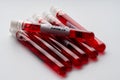 Blood test sample with DNA icon for COVID 19 virus