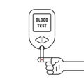 Blood test with thin line home glucometer