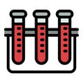 Blood test tubes stand icon color outline vector Royalty Free Stock Photo
