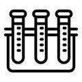 Blood test tubes stand icon, outline style Royalty Free Stock Photo