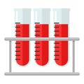 Blood Test Vials Flat Icon Isolated on White